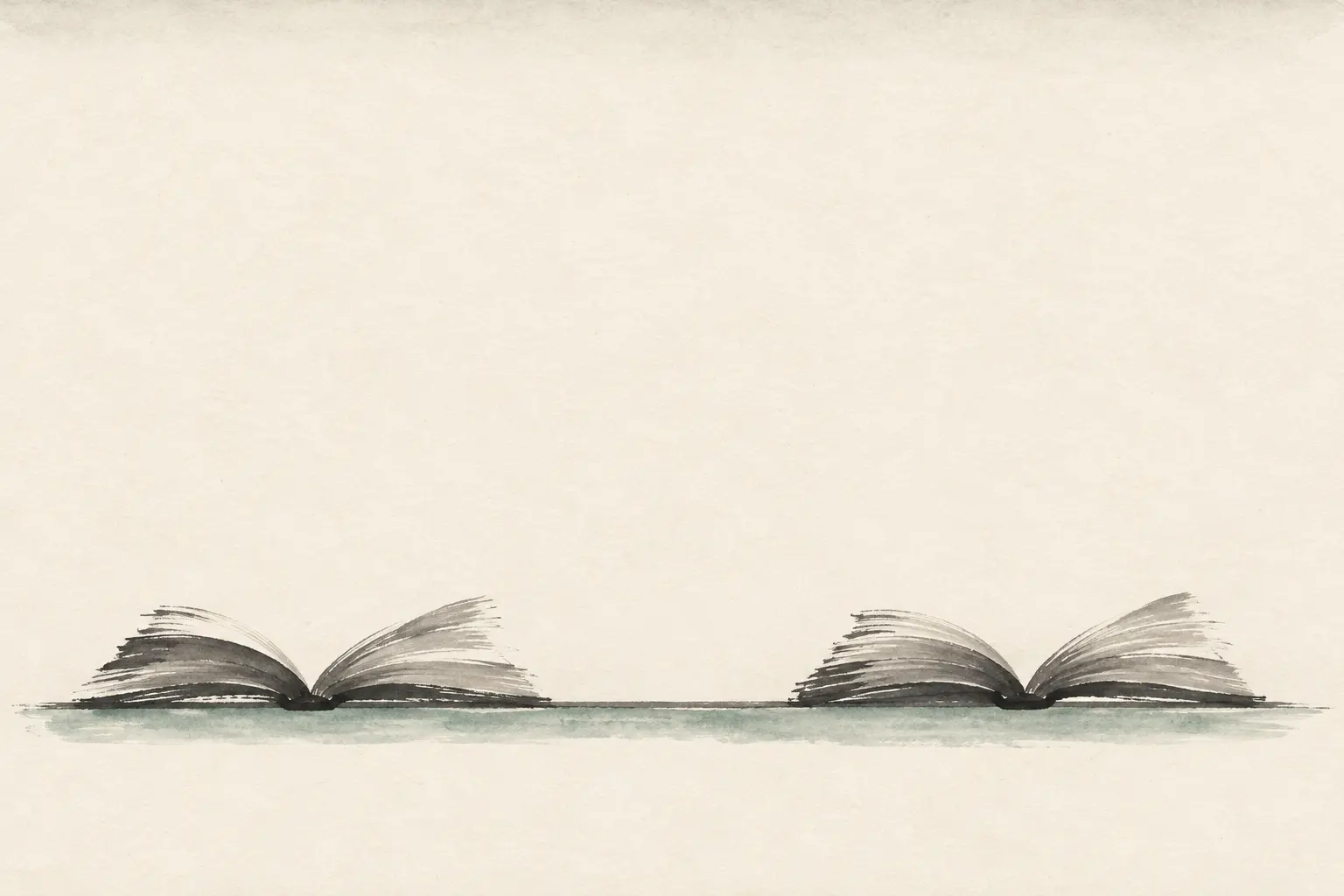 Illustration: two old books lying open side by side, for the word-for-word check of two translations